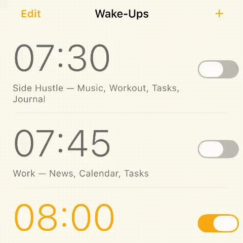Alarm list