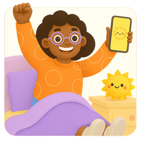 Buddy in bed with phone